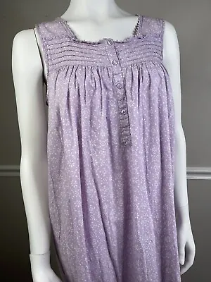 Vtg Womens Sleeveless Medium Purple Floral Adonna Nightgown Cottage Prairie • $24.47