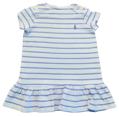 Polo Ralph Lauren Baby Girl's White & Lilac Striped Tennis Dress New 18 Months • £7