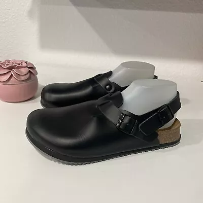 Birkenstock Tokio Super Grip Leather Clogs: Size 41R/W: Black (10/10.5) (8) • $49.99