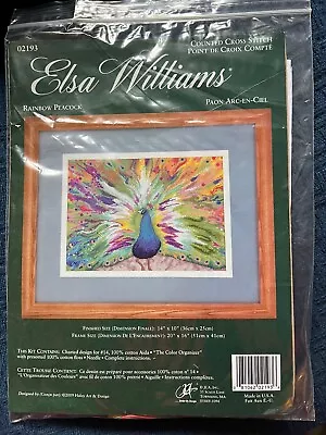 Rainbow Peacock - Elsa Williams Cross Stitch KIT - HARD TO FIND • $59.99