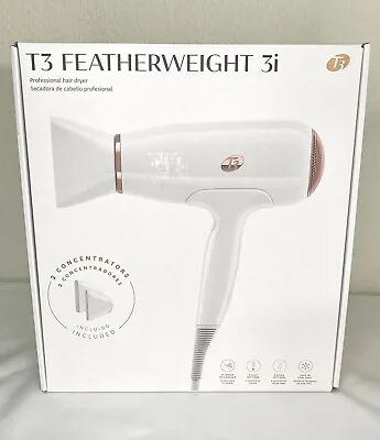 T3 Featherweight 3i Professional Ionic Hair Dryer White 76800 Very Good READ* • $64.99