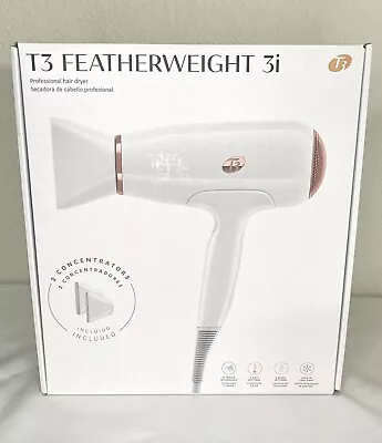 T3 Featherweight 3i Professional Ionic Hair Dryer White Model 76800 Very Good • $69.99