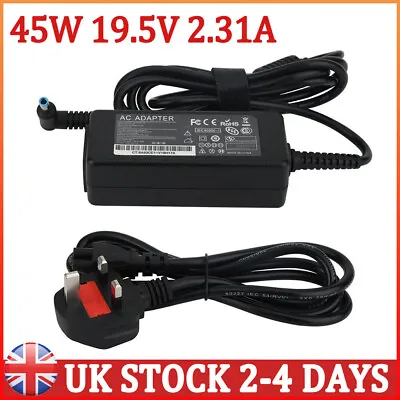 Laptop Adapter Charger For HP Pavilion BLUE PIN 2.31A 45W 19.5V AC Cable Plug • £10.49