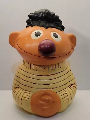 Vintage Ernie Ceramic Cookie Jar Sesame St Muppets 1983 • $39.99