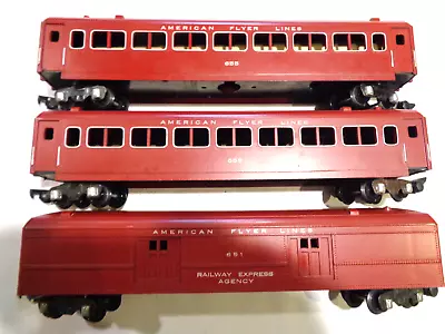 American Flyer 655 - 655 - 651 Maroon Passenger Cars • $20