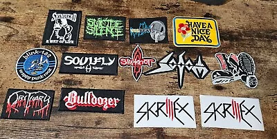 BLINK 182 Skrillex Slipknot Bulldozer Soulfly Iron Sew On Patch Lot X13 • $13.49