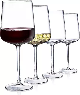 4 Pack Italian Style Hand Blown Wine Glasses 17 Oz Modern Red White Wine Glasse • $34.16