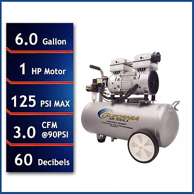 CALIFORNIA AIR TOOLS 6010LFC Ultra Quiet Oil-Free Air Compressor - BLEMISHED • $230