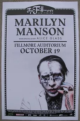 MARILYN MANSON 2017 Fillmore - Denver Colorado 11x17 Promo Concert Poster • $8.49