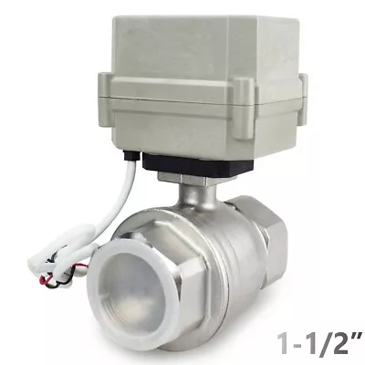 Stainless 1-1/2  110V 120V-220VAC 7-Wires Normally Closed Motorized Ball Valve • $180.99