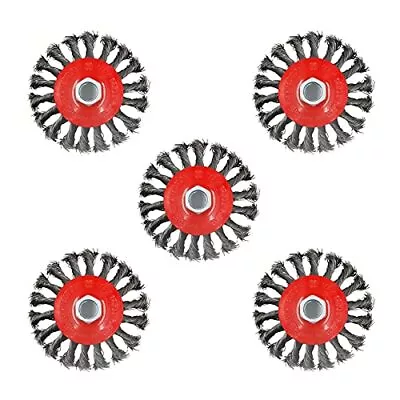 5 Pack 4 Inch Twist Knotted Wire Wheel Brush For Angle Grinder With 5/8 Inch11 T • $26.52