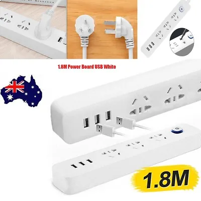 1.8M 3 USB Charging Power Board 3 Way Outlet Socket Charger Port Surge Protector • $18.99