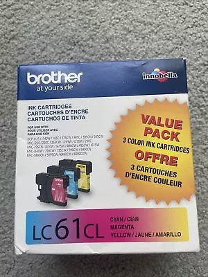 Brother Genuine LC61CL (LC613PKS) Ink Cartridge - Value Pack Expiry Date 08-2025 • $17.99