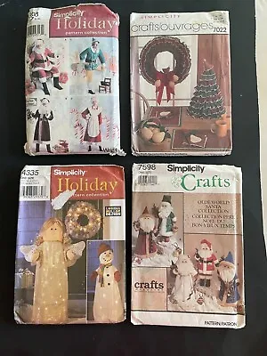 Simplicity Crafts CHRISTMAS Angel Snowman Elf Wreath Santa Claus Sewing Pattern • $8.99