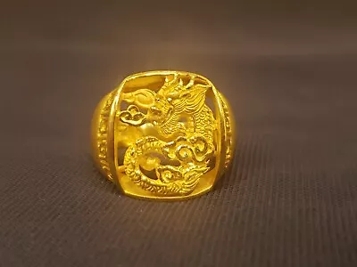 Men's Unisex  .9999 24K Gold Dragon Signet Ring Lambert Cheng ShopHQ ShopNBC • $1900