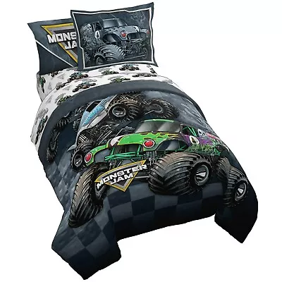 Monster Jam Trucking Sheets And Comforter Set Twin 5pc Teen Kid's Bedding • $103.99