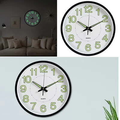 £11.94 • Buy 12  Luminous Wall Clock Silent Night Lights For Bedroom Kitchen LivingRoom Decor