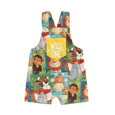 Wild One Boy Jumpsuit Jungle Safari 1st Birthday Outfit Cake Smash Romper Wild 1 • $49.95