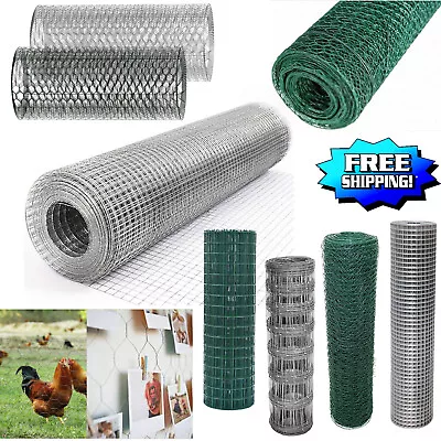 50m Welded Wire Mesh Aviary Fencing Fence Chicken Rabbit Garden Galvanised 25M • £25.90