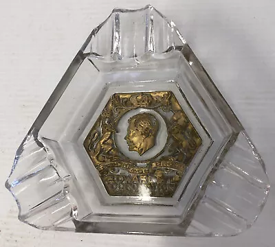 £9.99 • Buy Vintage 1930s King Edward VIII Coronation Glass Triangle Ashtray (D2)
