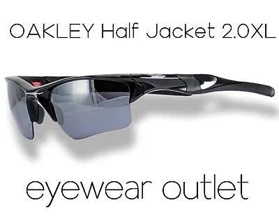 NEW AUTHENTIC Oakley Half Jacket 2.0 XL POLISHED BLACK_BLACK IRIDIUM OO9154-01 • £89.99