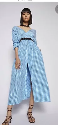 $480 • Buy Scanlan Theodore Dress 12 Gingham V Neck Dress Size 12