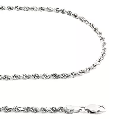 10K White Gold 2.5mm Diamond Cut Rope Chain Link Necklace Mens Womens 22  • $198