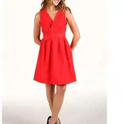 BB Dakota Mary Mini Midi Dress In Clementine Red Belted Fit & Flare Size 4 Small • $29