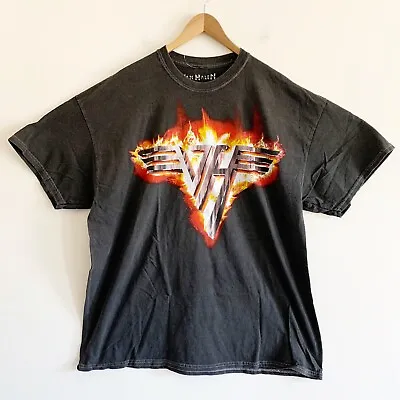 Van Halen Flame Logo Gray Tee Shirt Dress Oversized S/M • £48.18