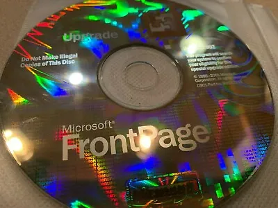 Microsoft Office FrontPage Upgrade Version 2002 CD Only Web Site Page Software  • $2.89