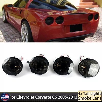 4Pcs Smoked Lens LED Tail Light Rear Brake Lamp For Chevy Corvette C6 2005-2013 • $142.99