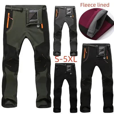 Men Waterproof Cargo Walking Trousers Rain Fishing Hiking Outdoor Work PantsWarm • £23.99