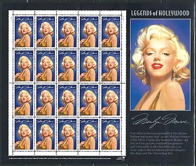 Mint US Legends Of Hollywood: Marilyn Monroe Pane Of 20 StampsScott# 2967 (MNH) • $11.99