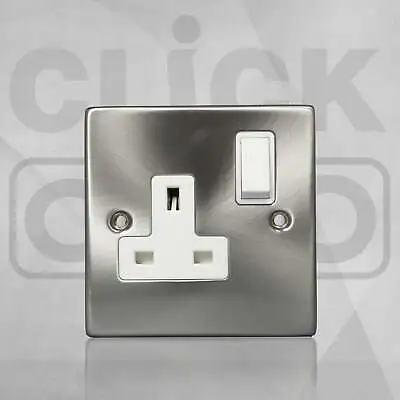 £2.95 • Buy Scolmore Click Deco 13A Victorian Satin Chrome Single Switched Socket (B3)