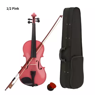 1/2 Acoustic Violin For Beginners Child W/ Case Bow Rosin Strings Maple Wood • $59.99