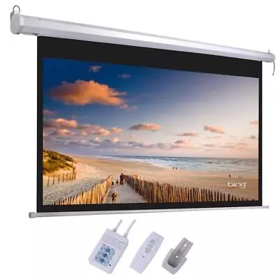 92  Inch 16:9 3D HD Foldable Electric Motorized Projector Screen Home Theater • $74.99