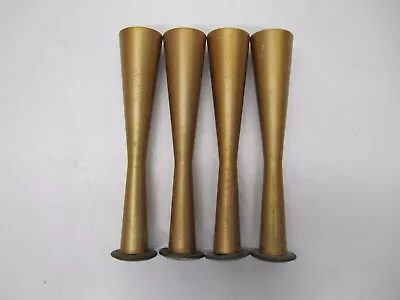 4 Vtg MCM Atomic 9  Furniture Legs Cabinet Dresser Feet Gold Brass Tone Metal #B • $35.95