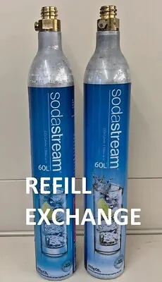 Soda Stream Co2 Gas Refill Service 425g.Cylinders X2. Exchange Free Return Post • £20.75