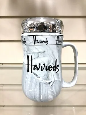 £11.99 • Buy Harrods Travel Mug Lid Grey Marble Coffee Tea Hot Cold Drinks Ideal Gift