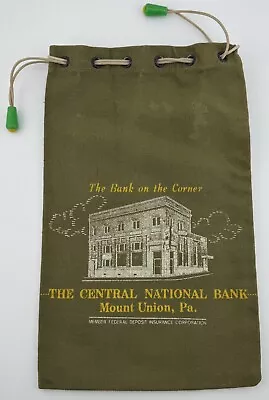 Vintage Canvas Bank Deposit Bag The Central National Bank Mount Union PA • $18.74