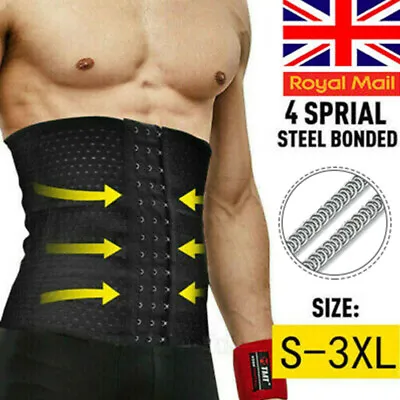 Men's Waist Trainer Body Shaper Tummy Control Girdle Belt Fat Burner Slim Corset • £7.79