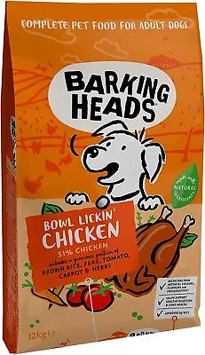 £18.98 • Buy Barking Heads Bowl Lickin Chicken Dry Adult Dog Food Joint & Digestion 2 / 12 Kg