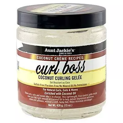 Aunt Jackie's Coconut Crème Recipes Curl Boss Coconut Curling Hair Gel For15 Oz • $11.99