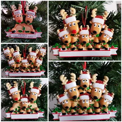 £10.99 • Buy  Personalised Reindeer Christmas Tree Decoration Reindeer Family Ornament 2-7