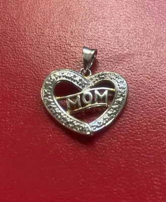 Sterling Silver MOM Heart Shape Design Pendant 925 Valentines • $23.99