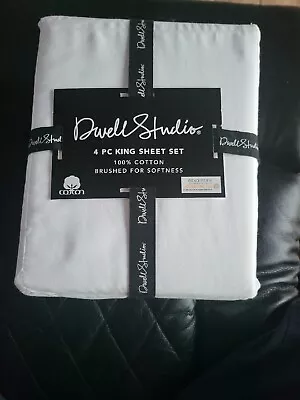 4 Piece KING Size WHITE Sheet Set - 100% Cotton Percale - White • $59