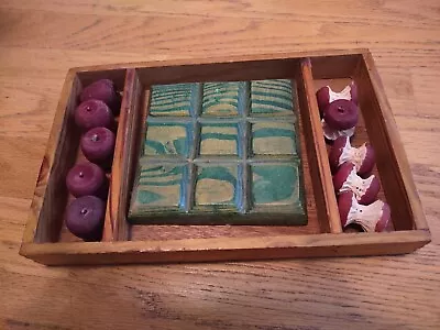 Vintage Wooden Apple Tic Tac Toe • $21.33