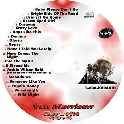 CUSTOM KARAOKE VAN MORRISON 20 GREAT SONGS Cdg CD+G RARE BROWN EYED GIRL & MORE • $39.95