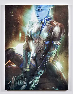 Mass Effect Liara Canvas Poster Print Art Framed Small Canvas Figure 11x15 • $109.99