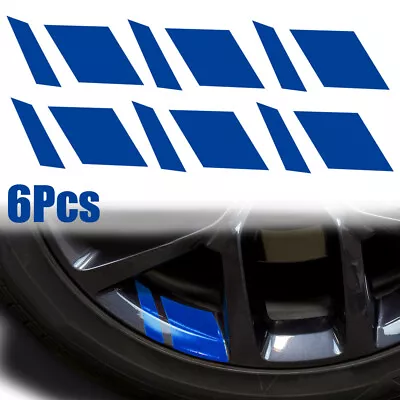 6Pcs Reflective Car Wheel Rim Vinyl Decal Stickers Accessories Blue For 16 -21'' • $3.76